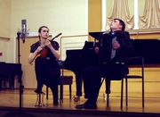 Студенты 4 курса Евгения Зайцева, домра, Наиль Фатыхов, баян (кл. ансамбля Заслуженного работника культуры С. Ф. Мещерякова)