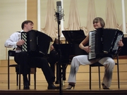 Лауреаты Международного конкурса, дуэт Александр Селиванов (баян) - Юлия Америкова (аккордеон)