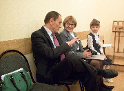 Мастер-класс Владимира Борисовича Болдырева. 
А.С. Данилов и Н. Рыбалкина и юная участница конкурса.